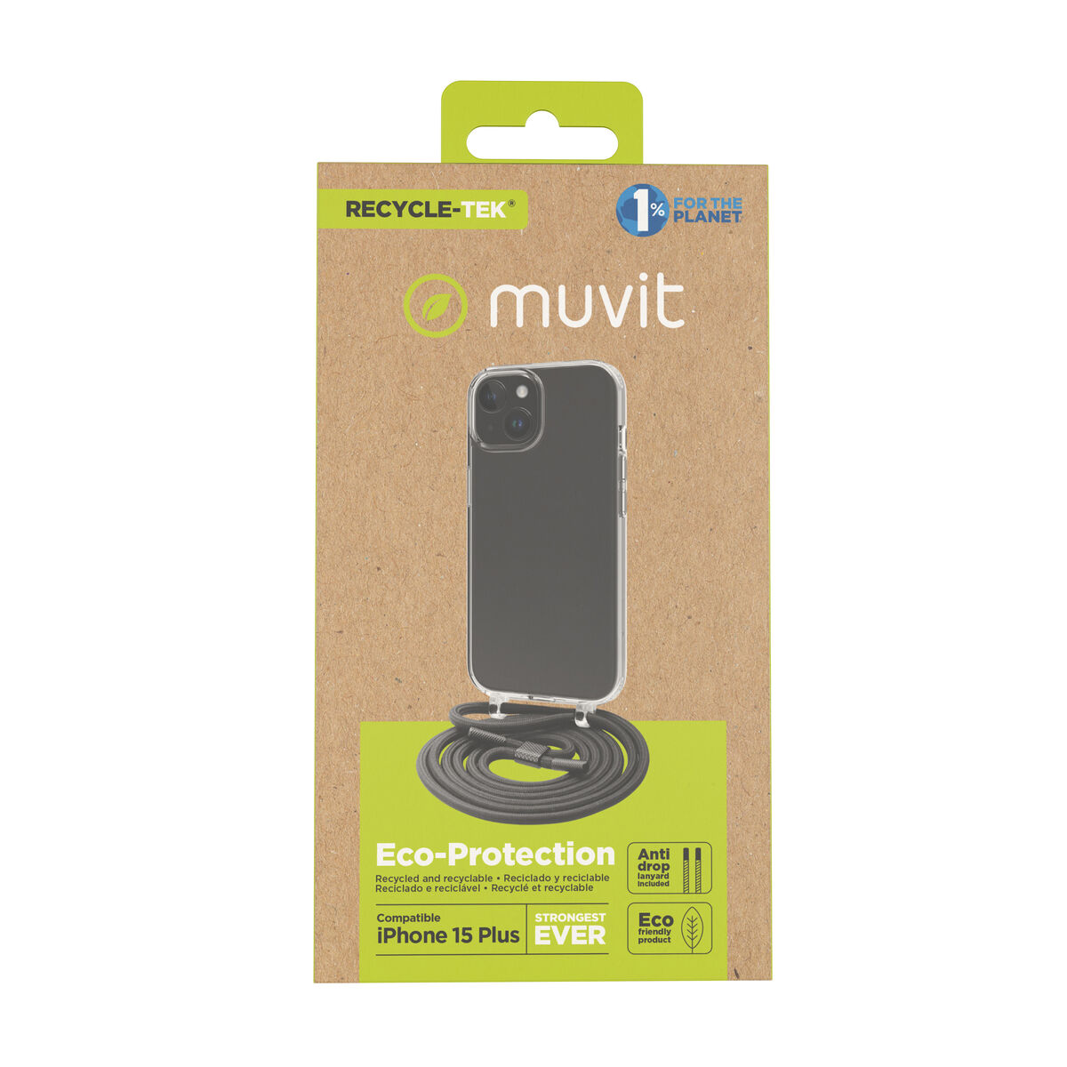 Mobile cover Muvit for Change iPhone 15 Plus Transparent