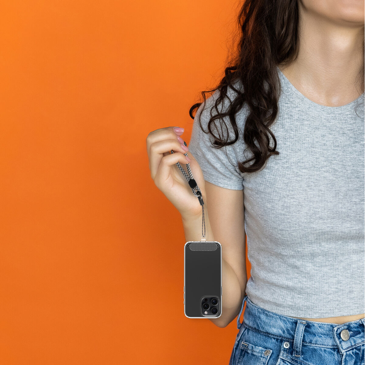 Mobile Phone Lanyard Muvit for Change Black White