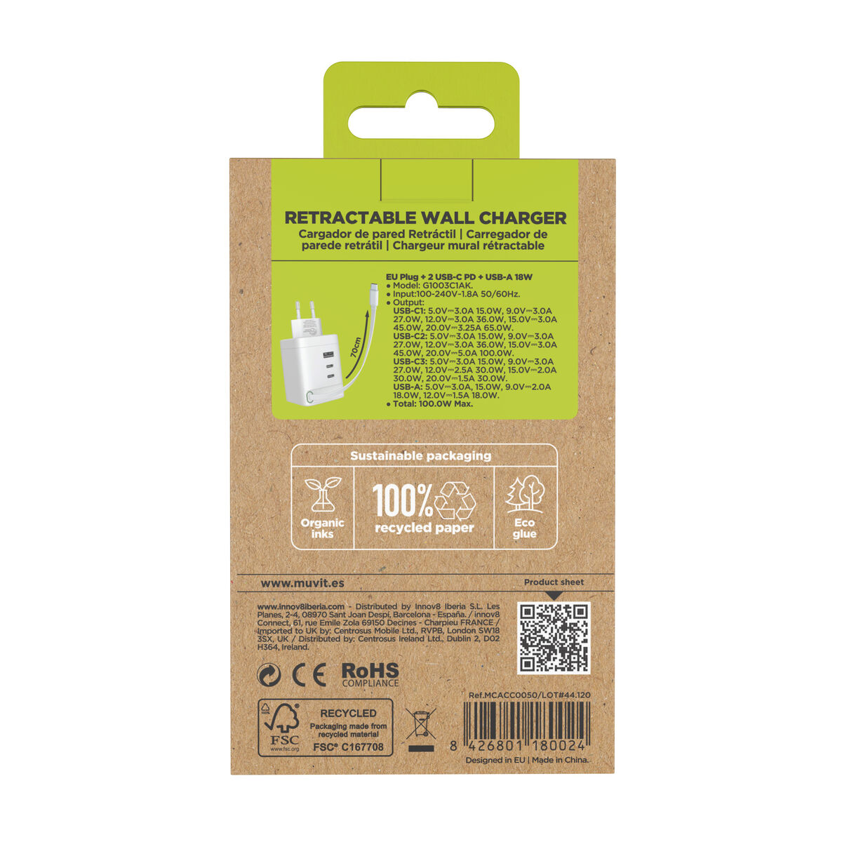 Wall Charger Muvit MCACC0050 100 W