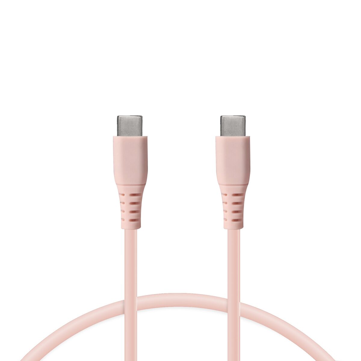 Data / Charger Cable with USB KSIX Pink 1 m Data / Charger Cable with USB KSIX Pink 1 m
