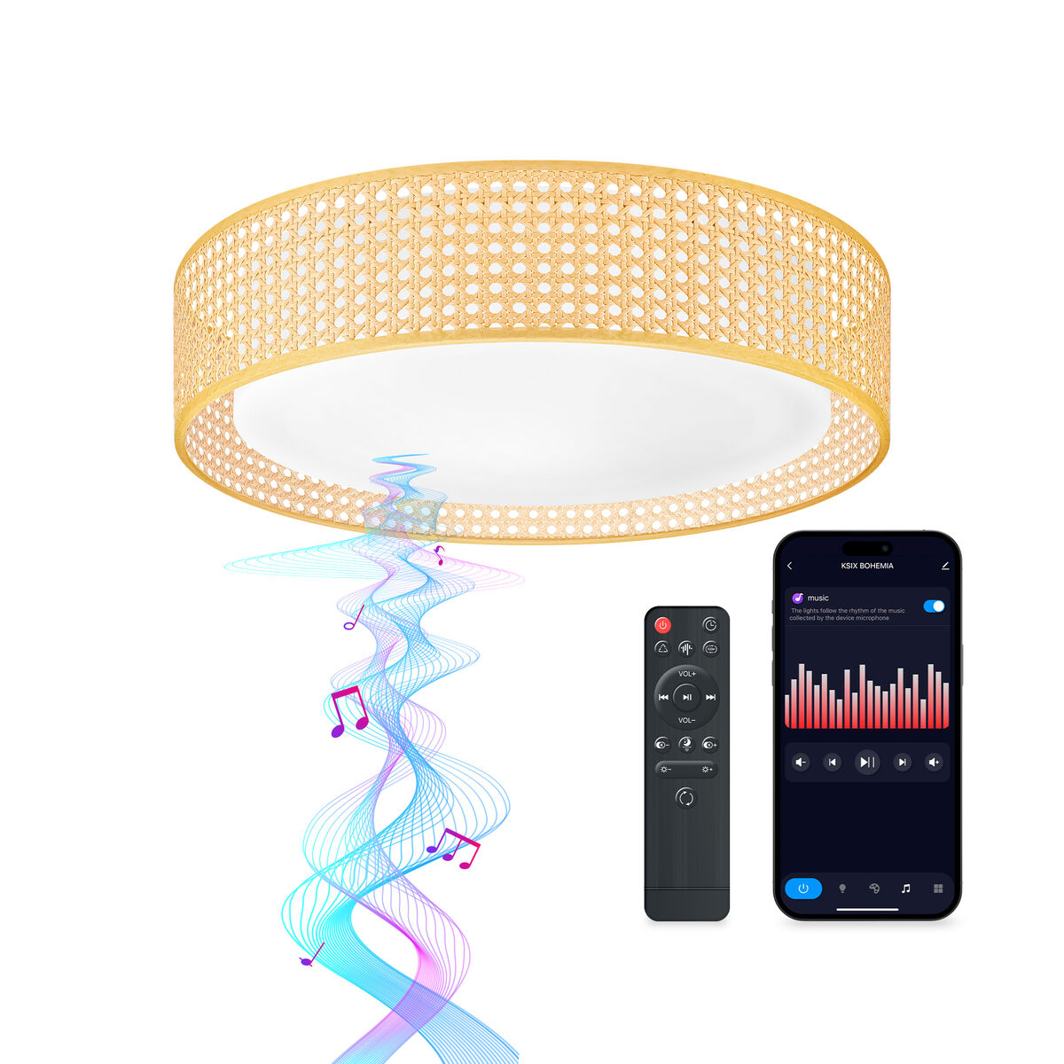 LED Flush-fitting ceiling light KSIX Bohemia E 35 W 4000 Lm