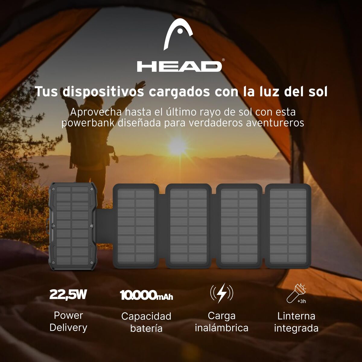 Powerbank Head Black 10000 mAh