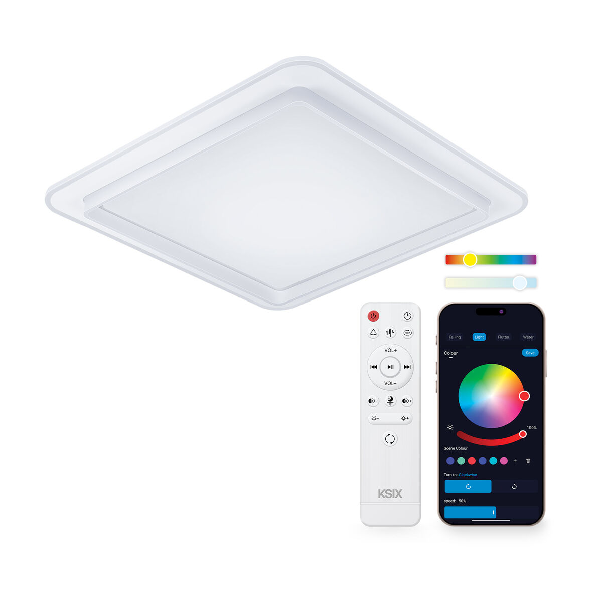 LED Flush-fitting ceiling light KSIX Celeste (3000k – 6500k)