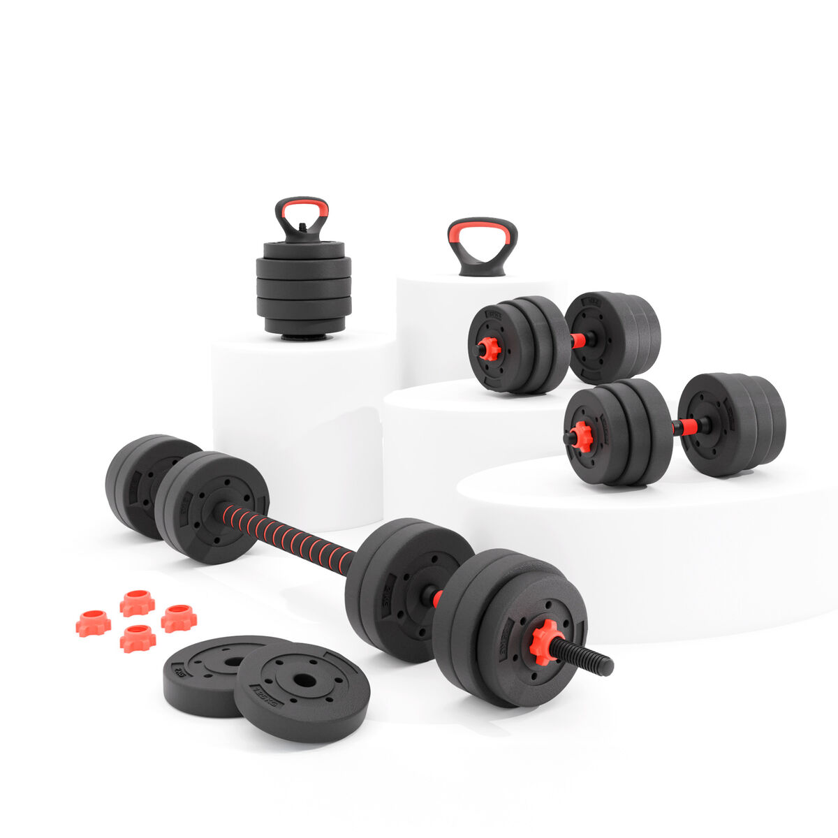 Kettlebell and Dumbbell Kit KSIX Black 20 kg 19 Pieces