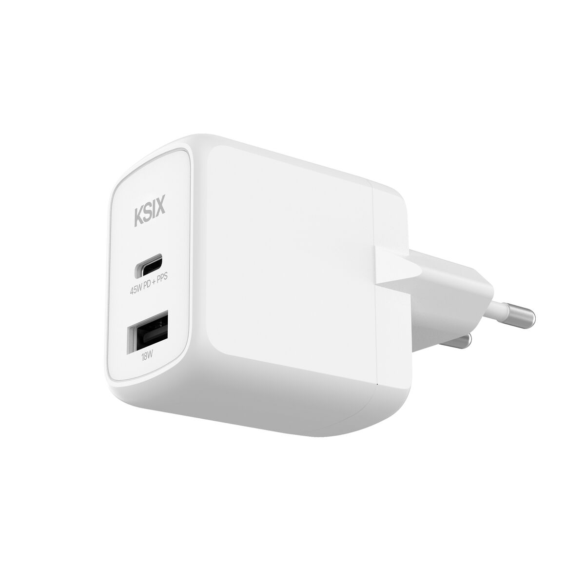 Wall Charger KSIX White 45 W Wall Charger KSIX White 45 W