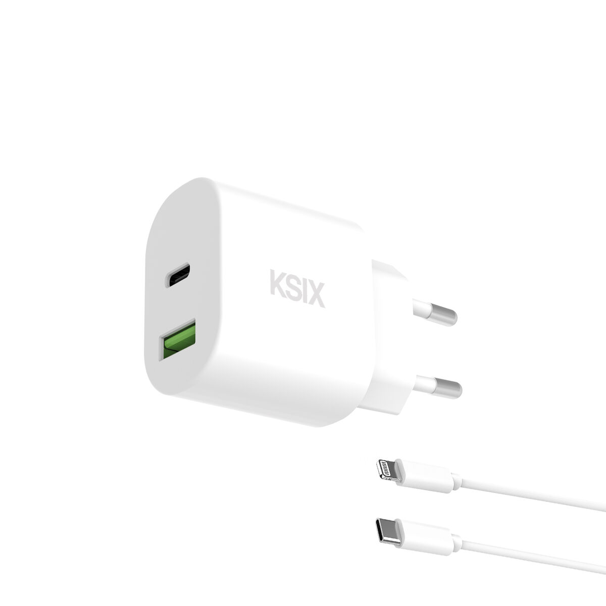 Wall Charger KSIX White 30 W Wall Charger KSIX White 30 W