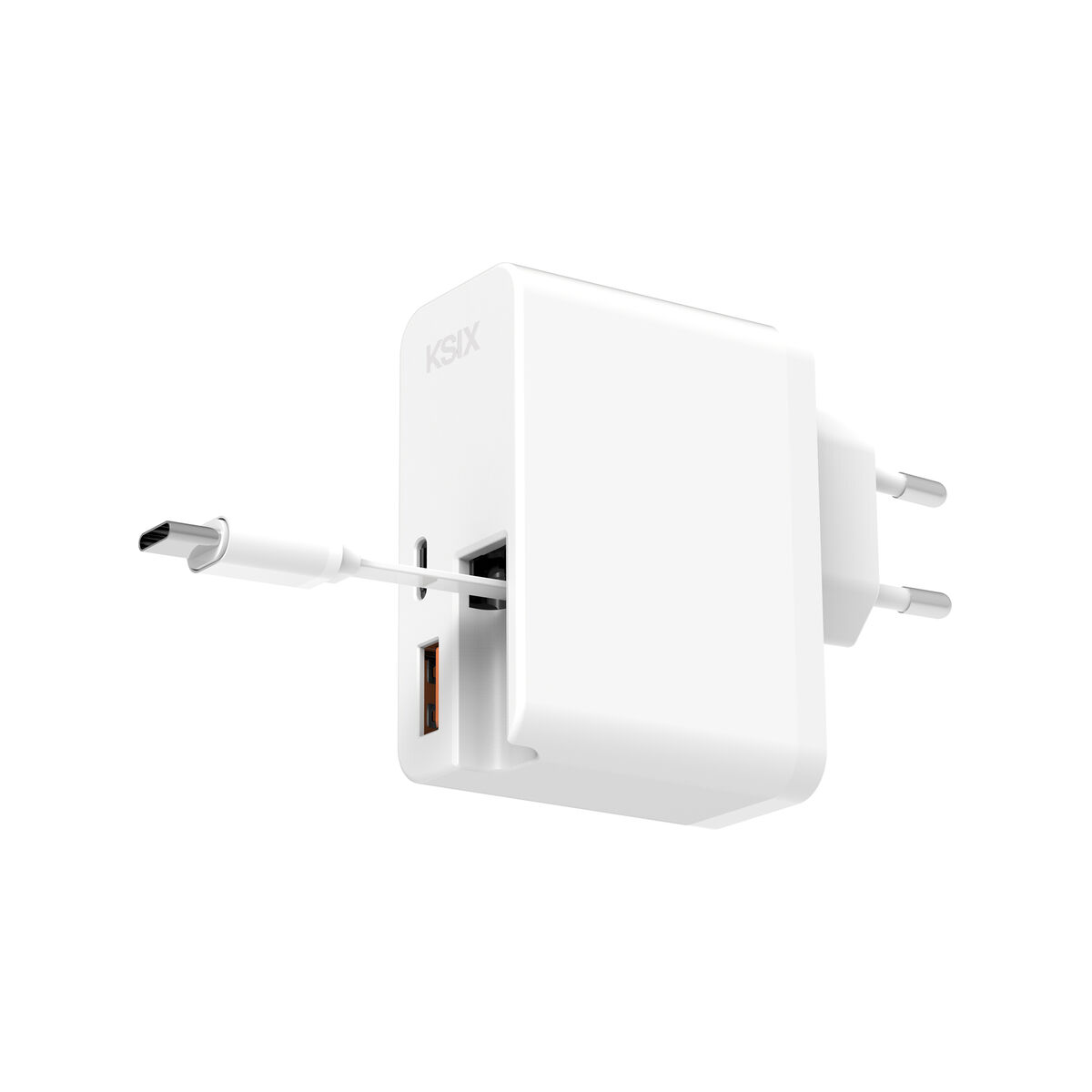 Wall Charger KSIX White 65 W Wall Charger KSIX White 65 W