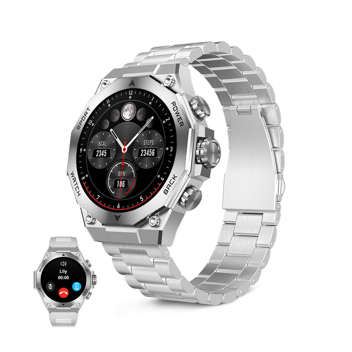 Smartwatch KSIX Silver 1,43″ Smartwatch KSIX Silver 1,43″