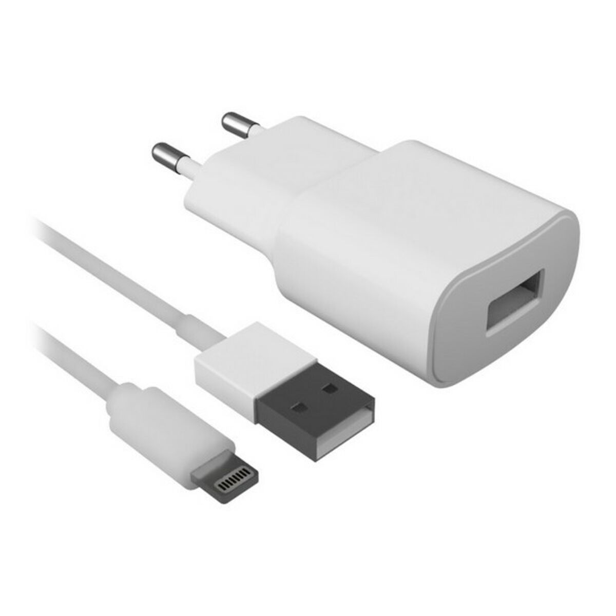 Wall Charger + MFI Certified Lightning Cable Contact Apple-compatible 2.1A White Wall Charger + MFI Certified Lightning Cable Contact Apple-compatible 2.1A White