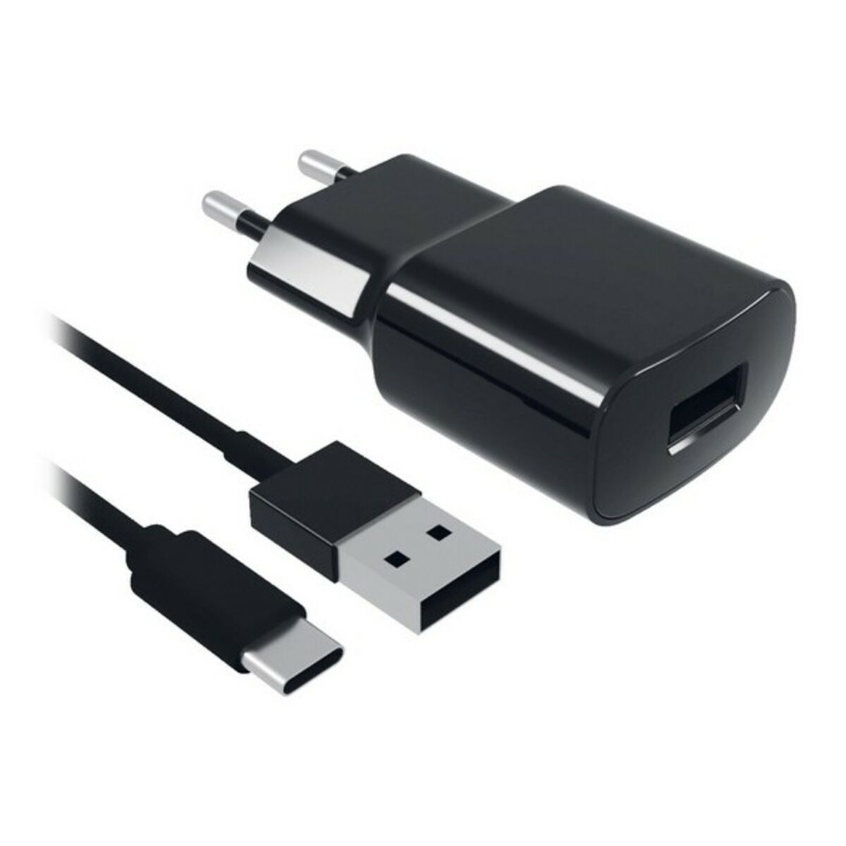 Wall Charger + USB C Cable Contact 8427542980744 2A Black Wall Charger + USB C Cable Contact 8427542980744 2A Black