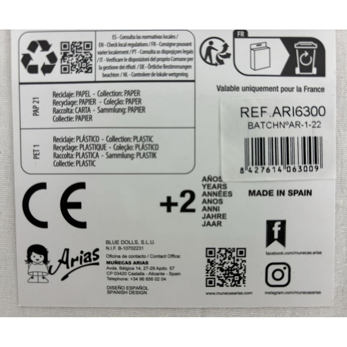 Dolls shoes Arias Pink 45 cm