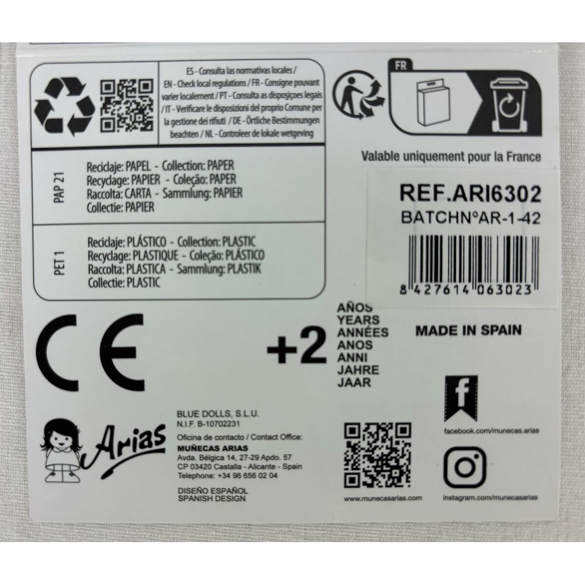 Dolls shoes Arias Pink 45 cm