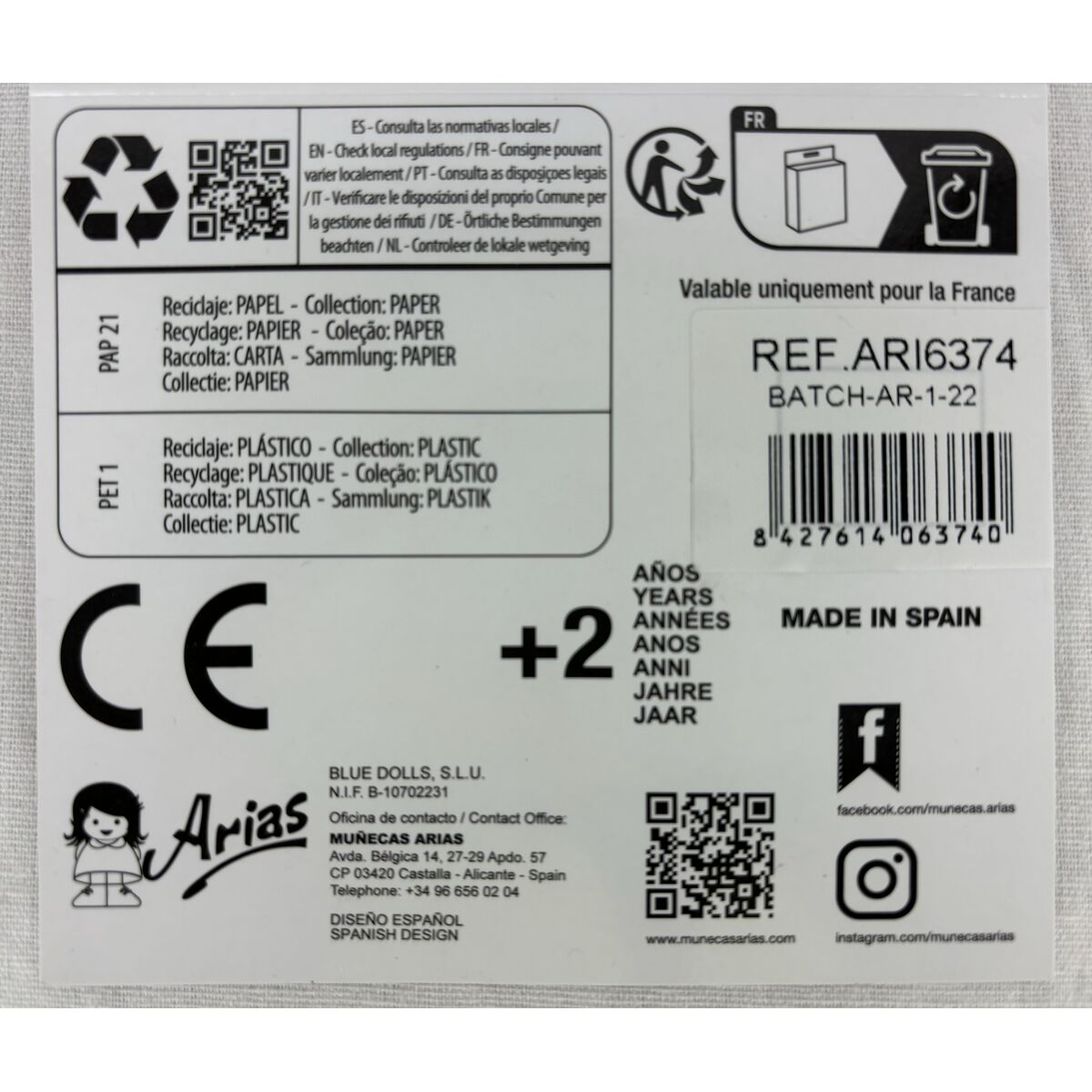 Dolls shoes Arias Pink 40 cm