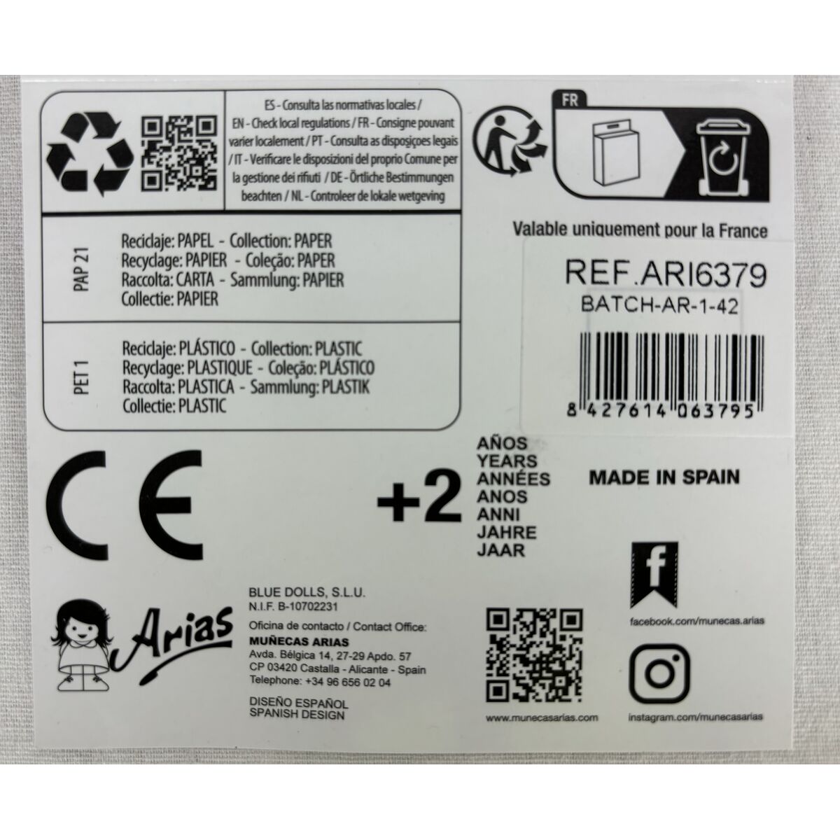 Dolls shoes Arias Beige 40 cm