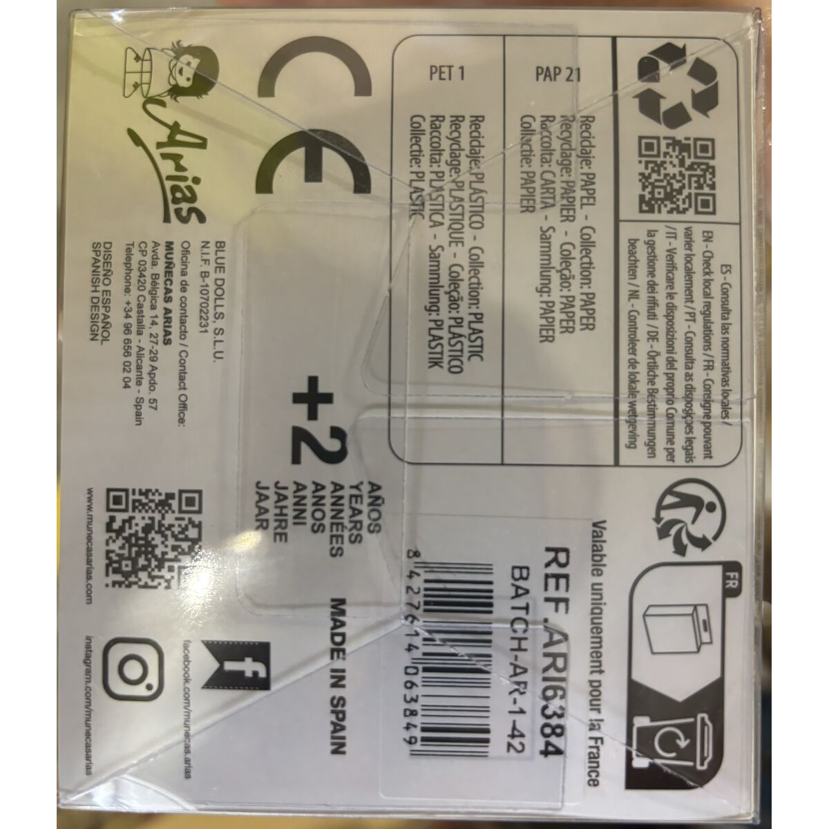 Dolls shoes Arias White 40 cm