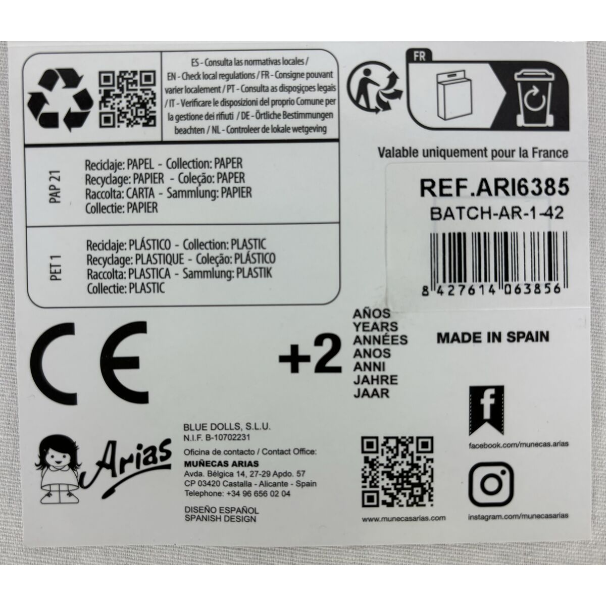 Dolls shoes Arias Pink 40 cm