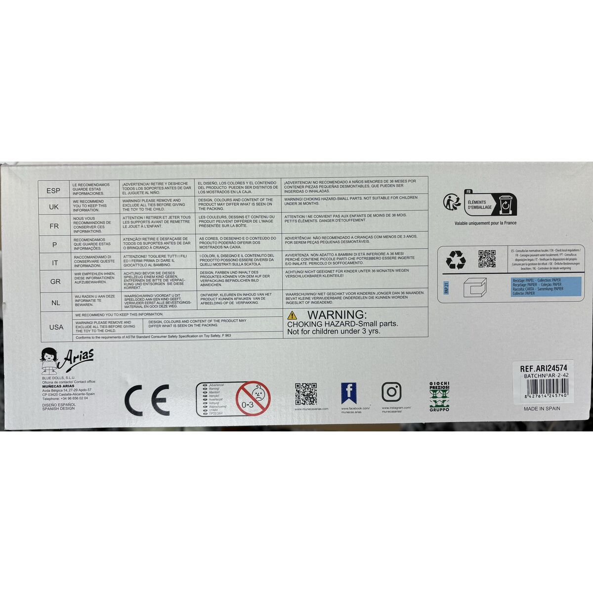 Doll Arias Carole 105 cm