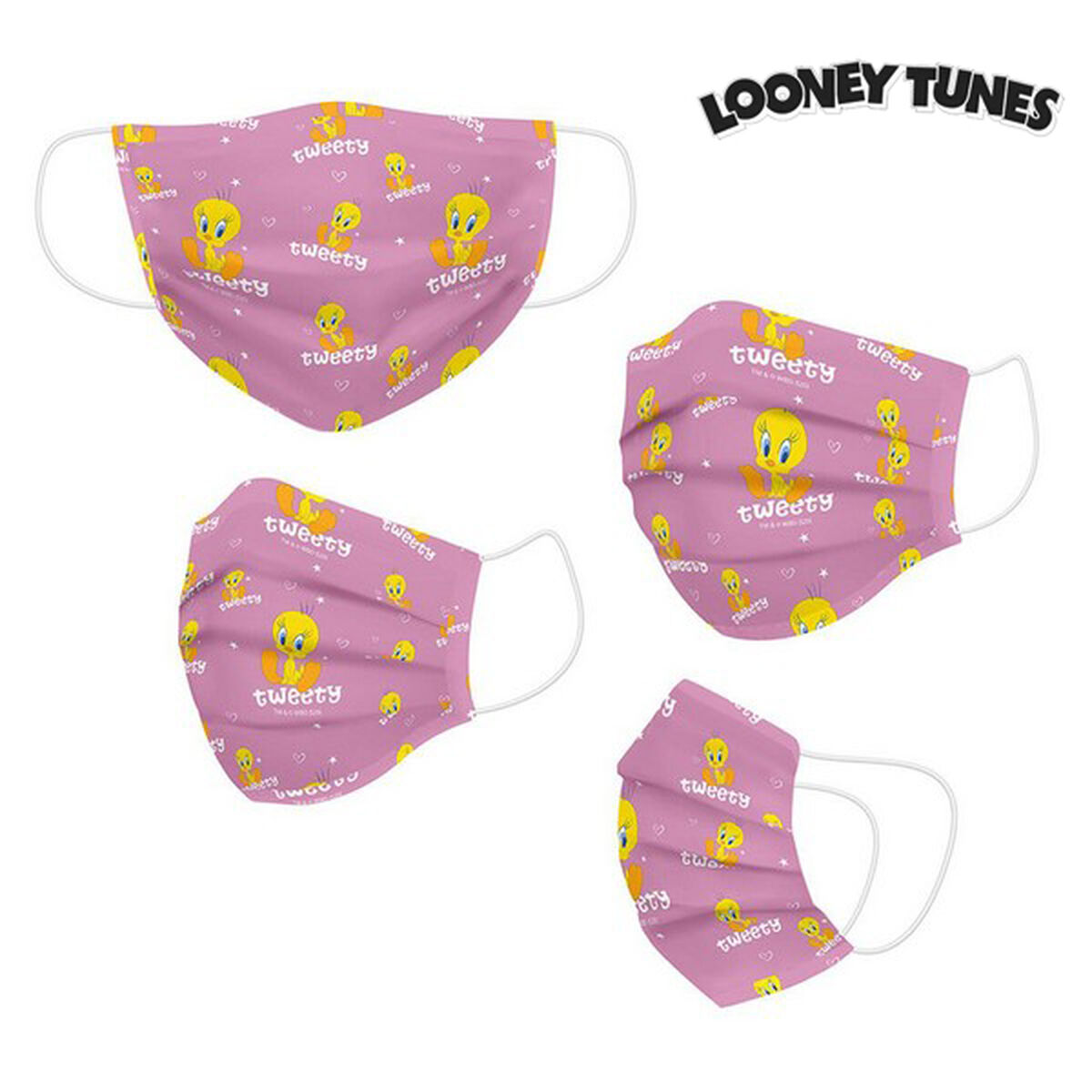 Hygienic Reusable Fabric Mask Looney Tunes Children’s Pink