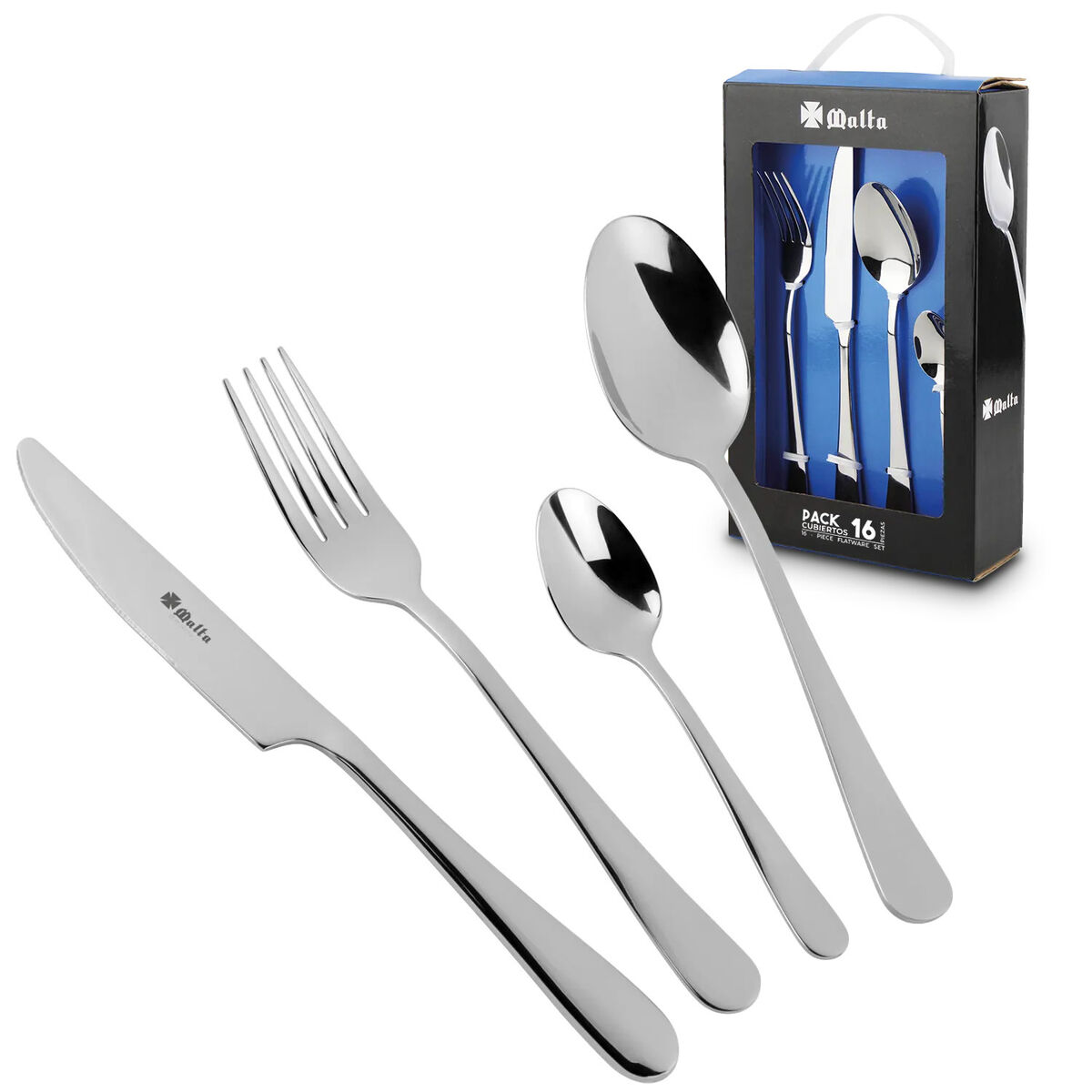Cutlery Cruz de Malta Stainless steel 16 Pieces (16 Units) Cutlery Cruz de Malta Stainless steel 16 Pieces (16 Units)