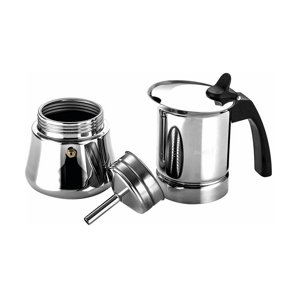 Italian Coffee Pot Fagor Etnica Stainless steel 18/10 4 Cups