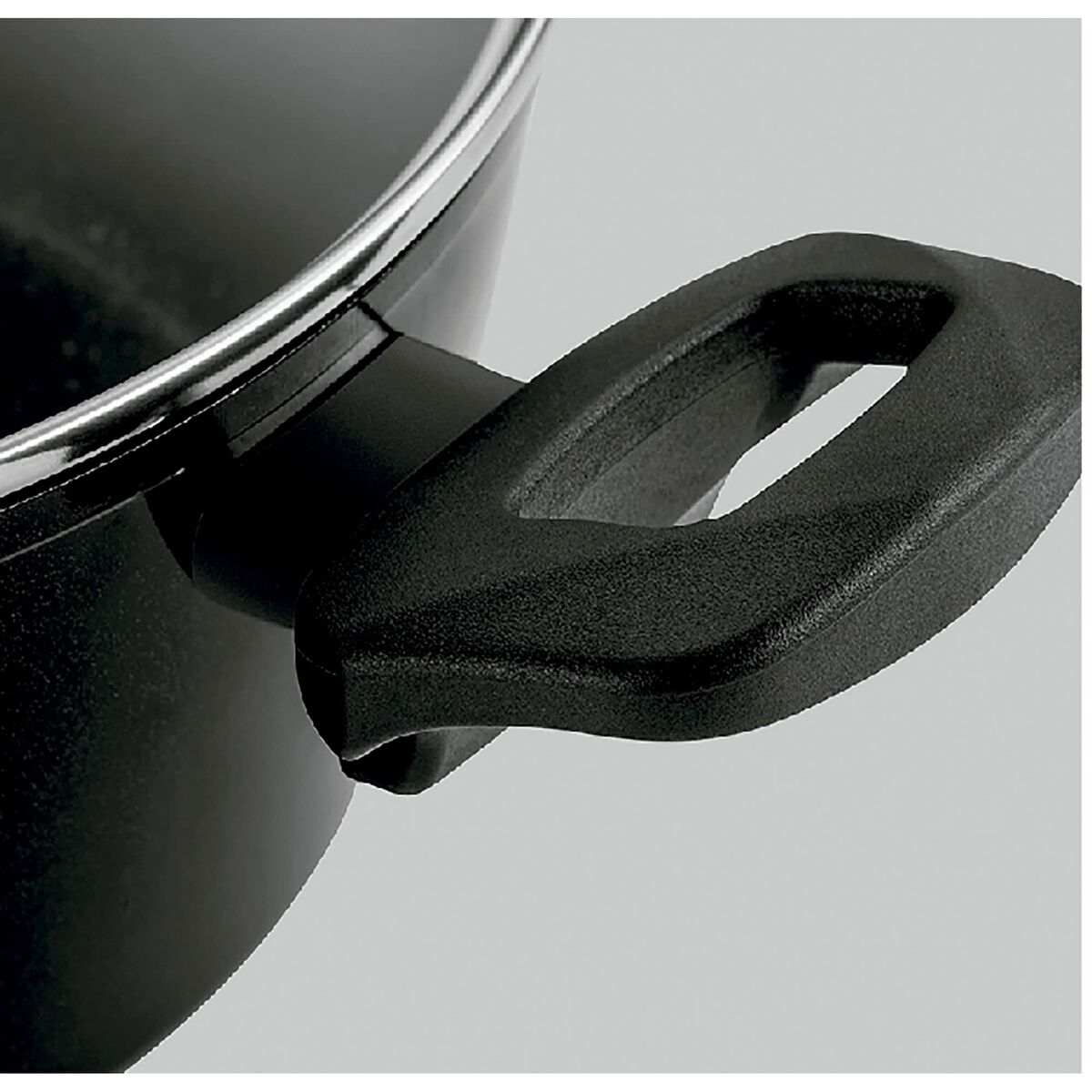 Casserole with Lid Fagor VIVANT 20 NEGRA Black Aluminium 6 L