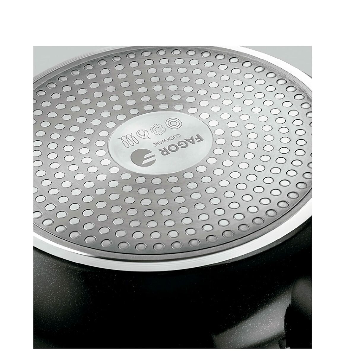 Casserole with Lid Fagor VIVANT 24 NEGRA Black Aluminium 4,8 L