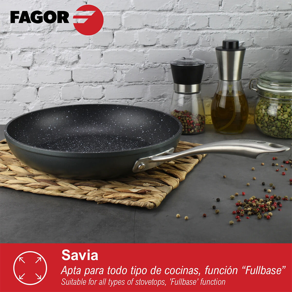 Pan Fagor Savia Toughened aluminium Silver Ø 26 cm