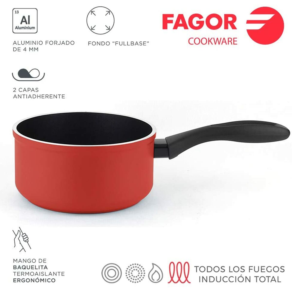 Saucepan Fagor Toughened aluminium Grey Ø 16 cm