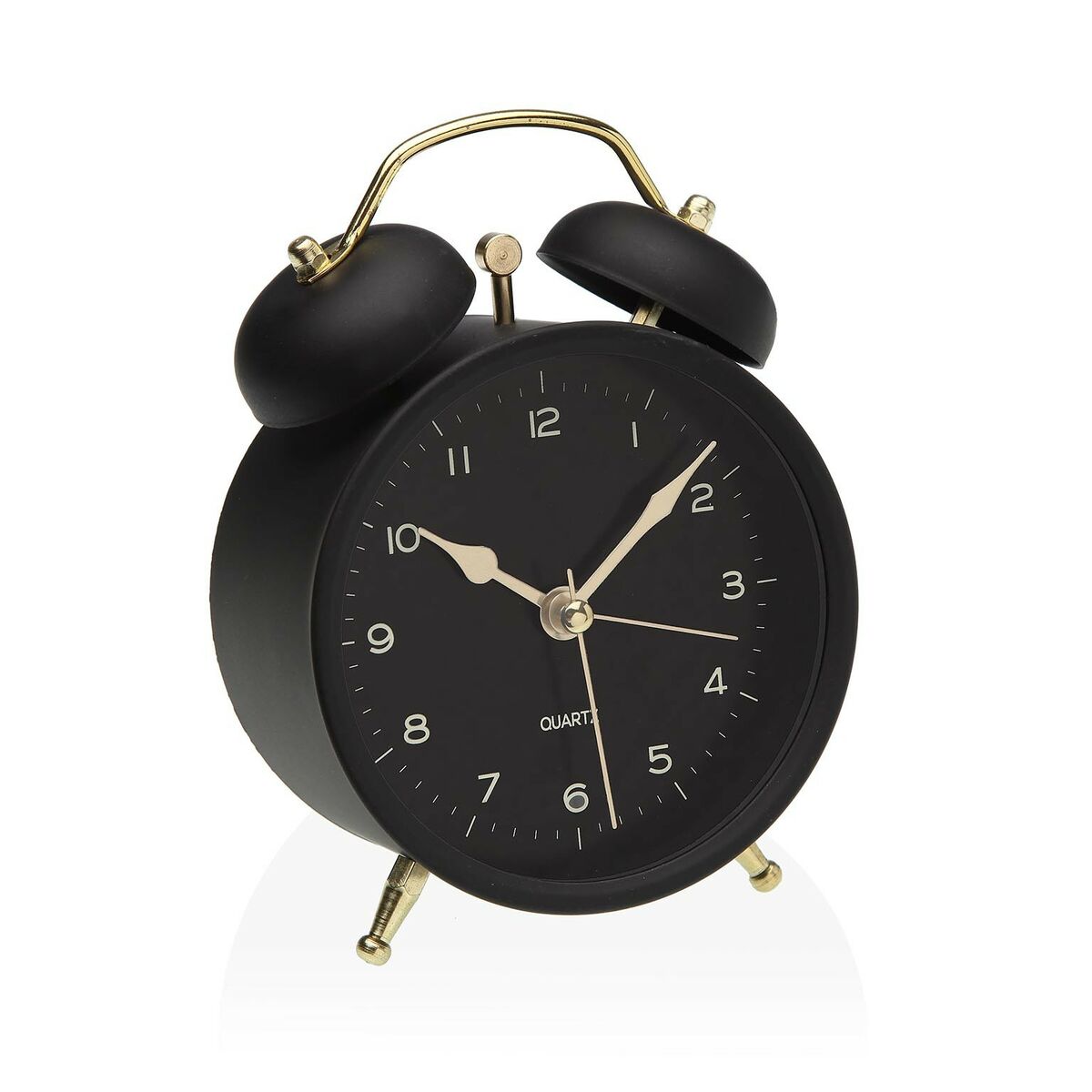 Alarm Clock Versa Black Metal 5,4 x 13,5 x 9,7 cm