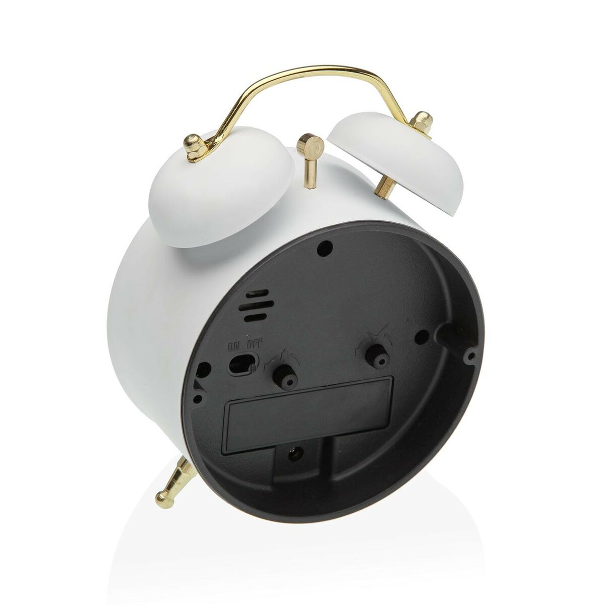 Alarm Clock Versa White Metal 5,4 x 13,5 x 9,7 cm