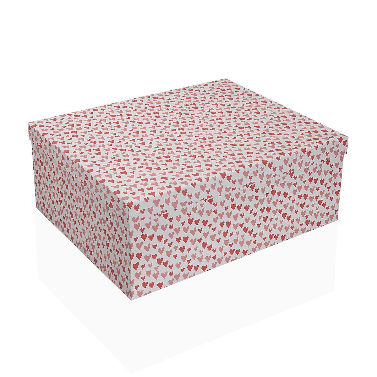 Set of decorative boxes Versa Amore Red Cardboard Hearts (15 Pieces)