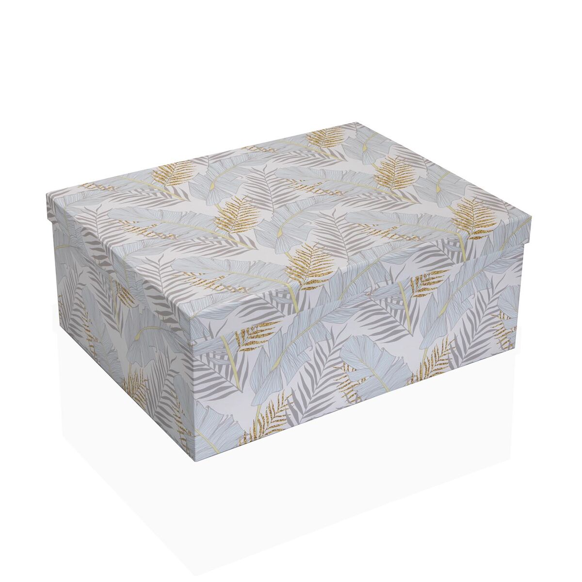 Set of decorative boxes Versa Cardboard Feathers (15 Pieces)