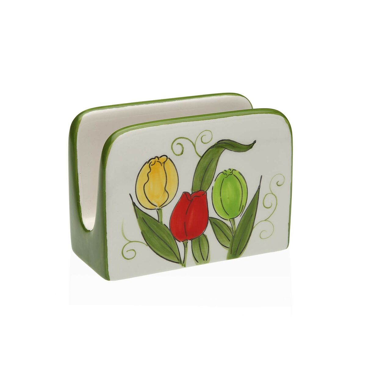 Napkin holder Versa Ceramic 5 x 8 x 11 cm Tulip Napkin holder Versa Ceramic 5 x 8 x 11 cm Tulip