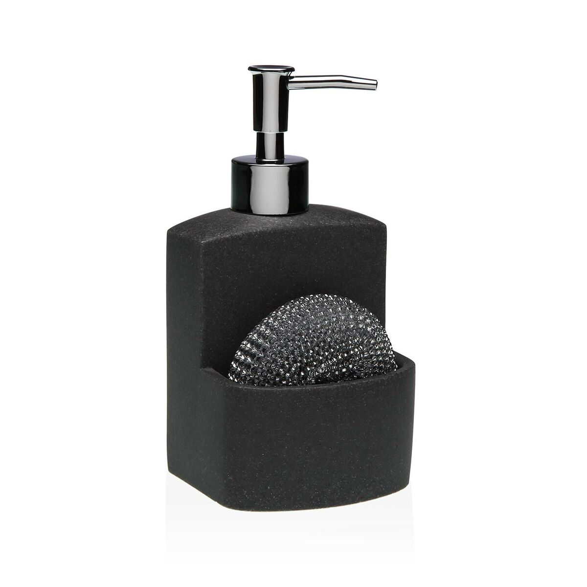 Soap Dispenser Versa Black Resin Ceramic Minimalist