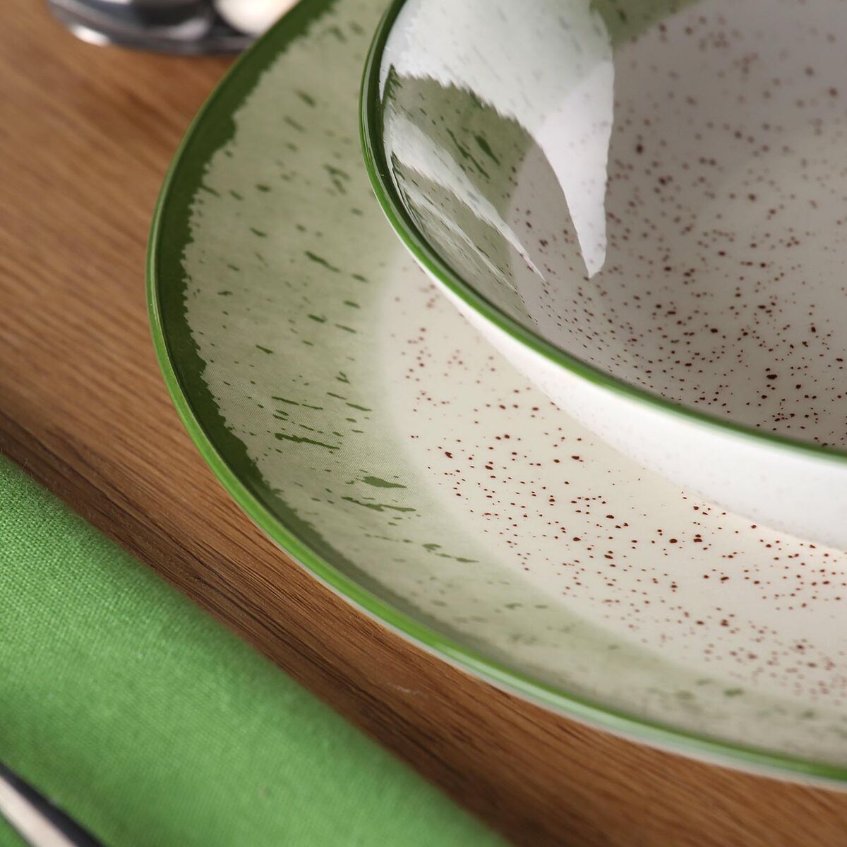 Tableware Versa Green Porcelain 18 Pieces