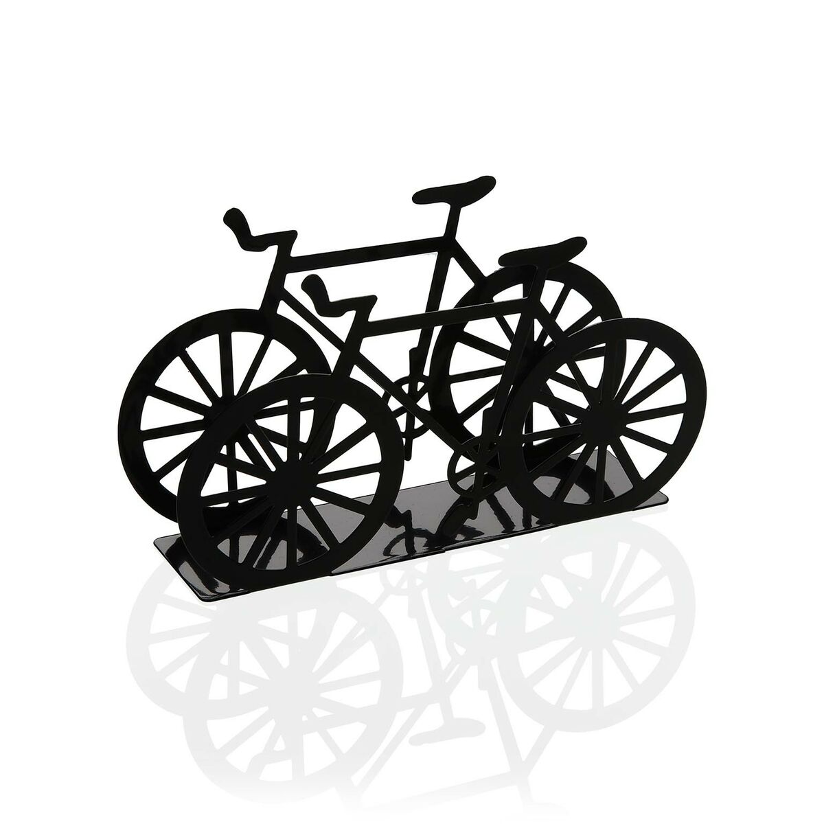 Napkin holder Versa Black Metal Ceramic Steel Iron 4,5 x 9,5 x 16,5 cm Bicycle