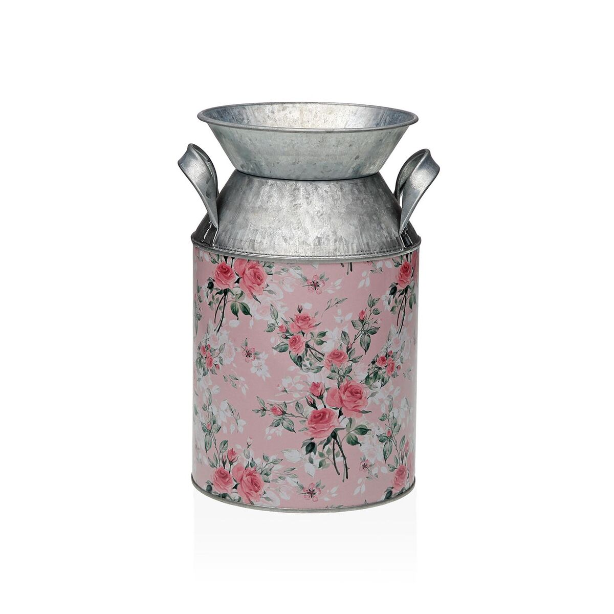 Vase Versa Pink Metal Flowers 13 x 15,5 x 21 cm