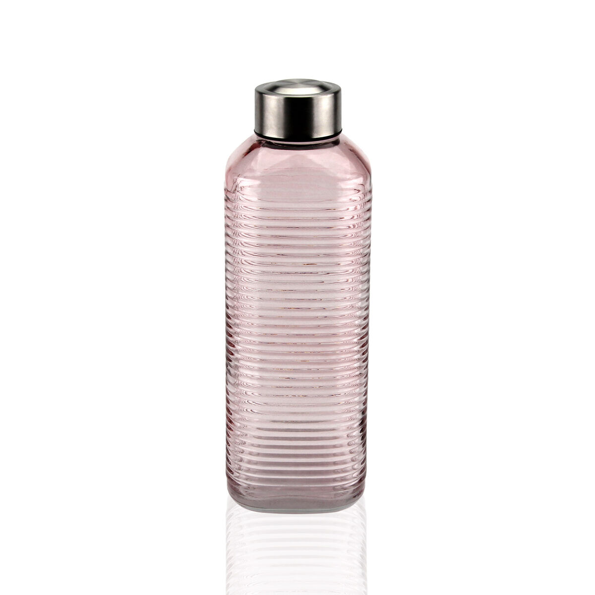 Water bottle Versa Pink Glass Aluminium 1 L 8,3 x 23,5 x 8,3 cm Water bottle Versa Pink Glass Aluminium 1 L 8,3 x 23,5 x 8,3 cm
