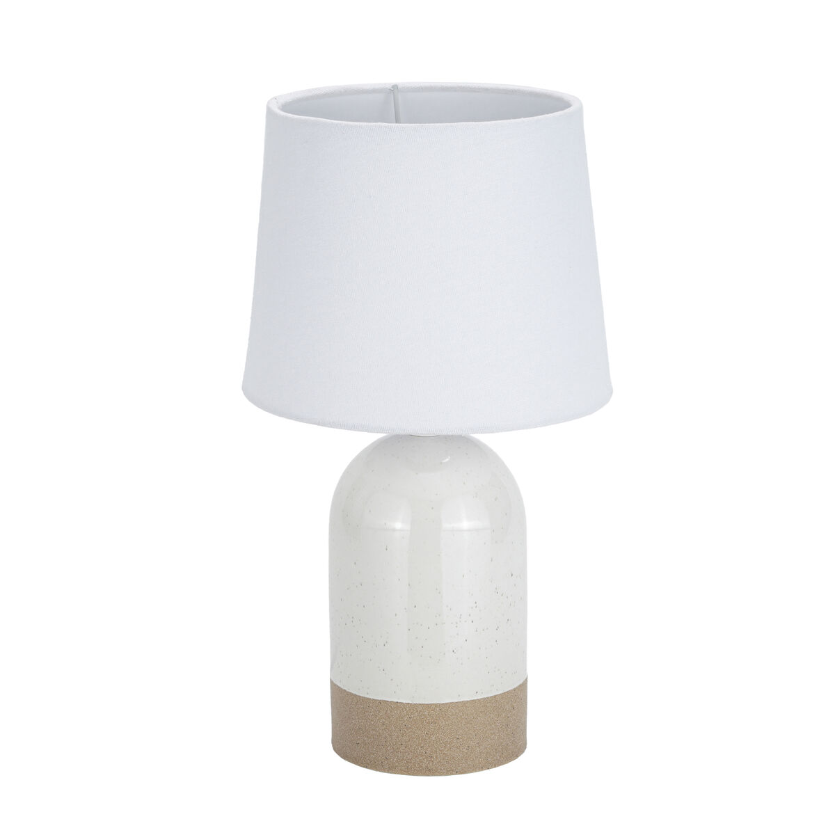 Desk lamp Versa Duo White Linen Ceramic 40 W 18 x 32,5 cm