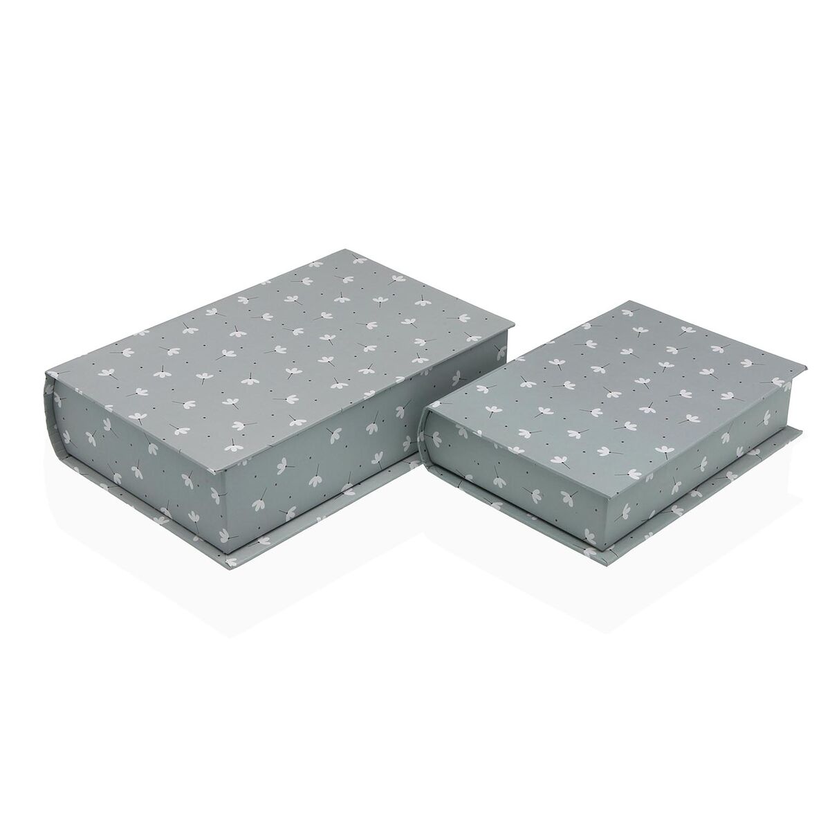 Decorative box Versa Canvas MDF Wood Flowers Book