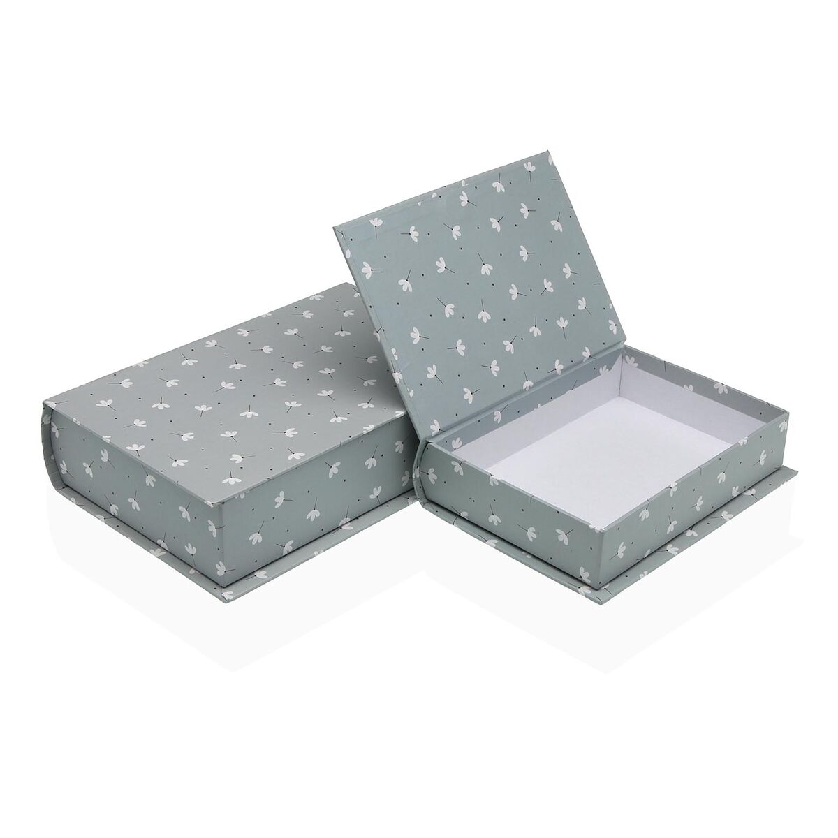 Decorative box Versa Canvas MDF Wood Flowers Book
