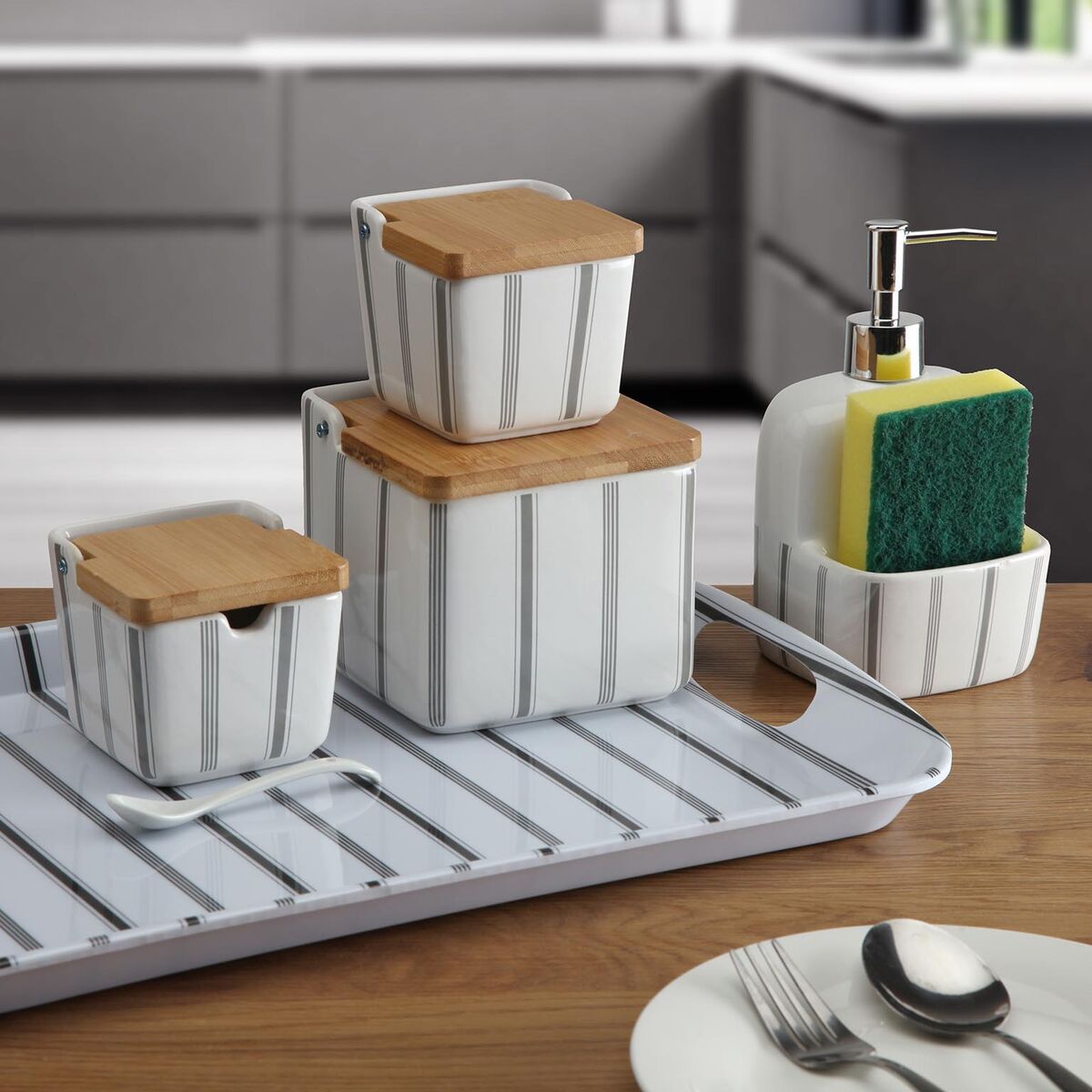 Soap Dispenser Versa Ceramic 9,4 x 17,8 x 10,5 cm