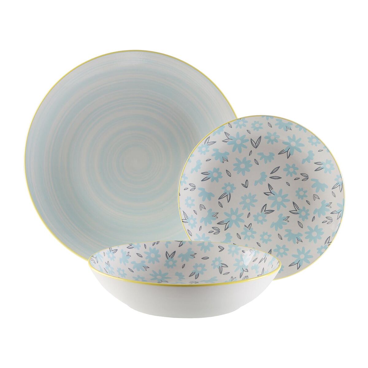 Tableware Versa BREEZE  Blue Porcelain 18 Pieces
