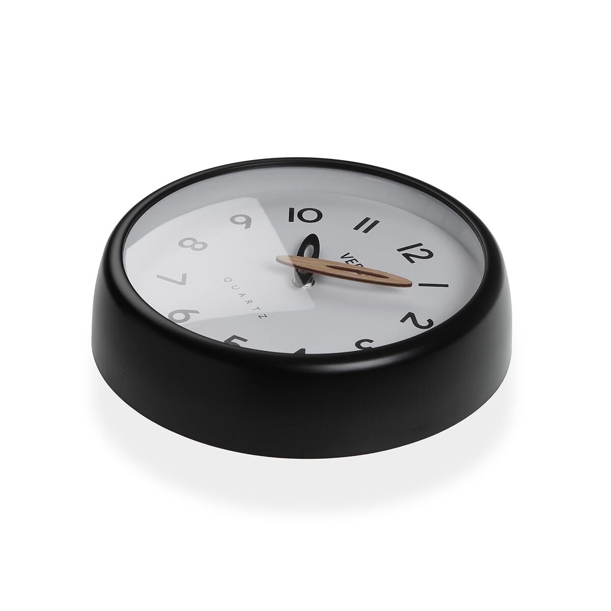 Wall Clock Versa White Black Plastic