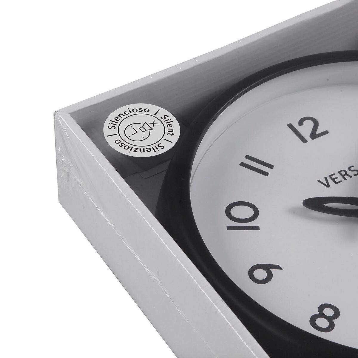 Wall Clock Versa White Black Plastic