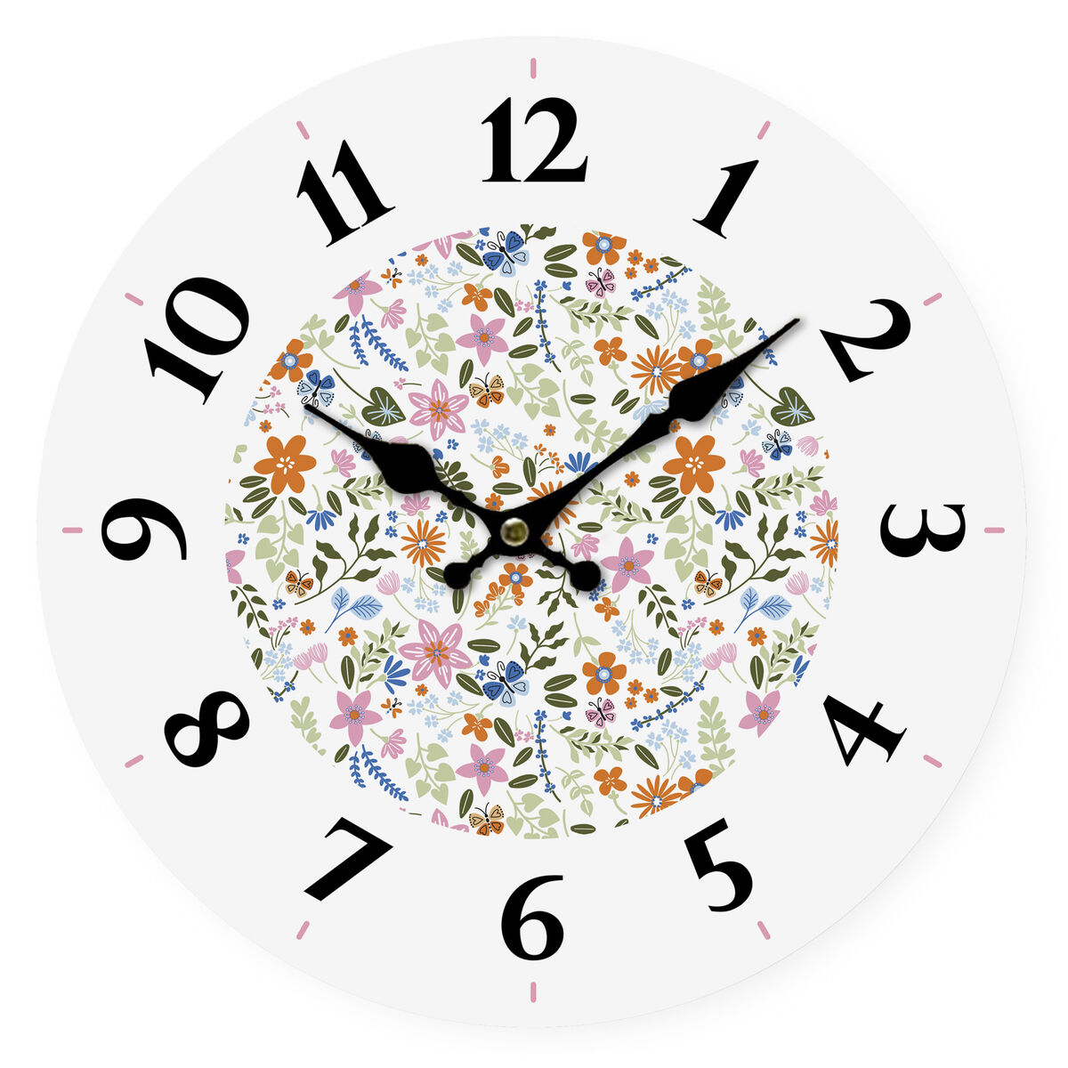 Wall Clock Versa Wood Flowers 4 x 30 x 30 cm