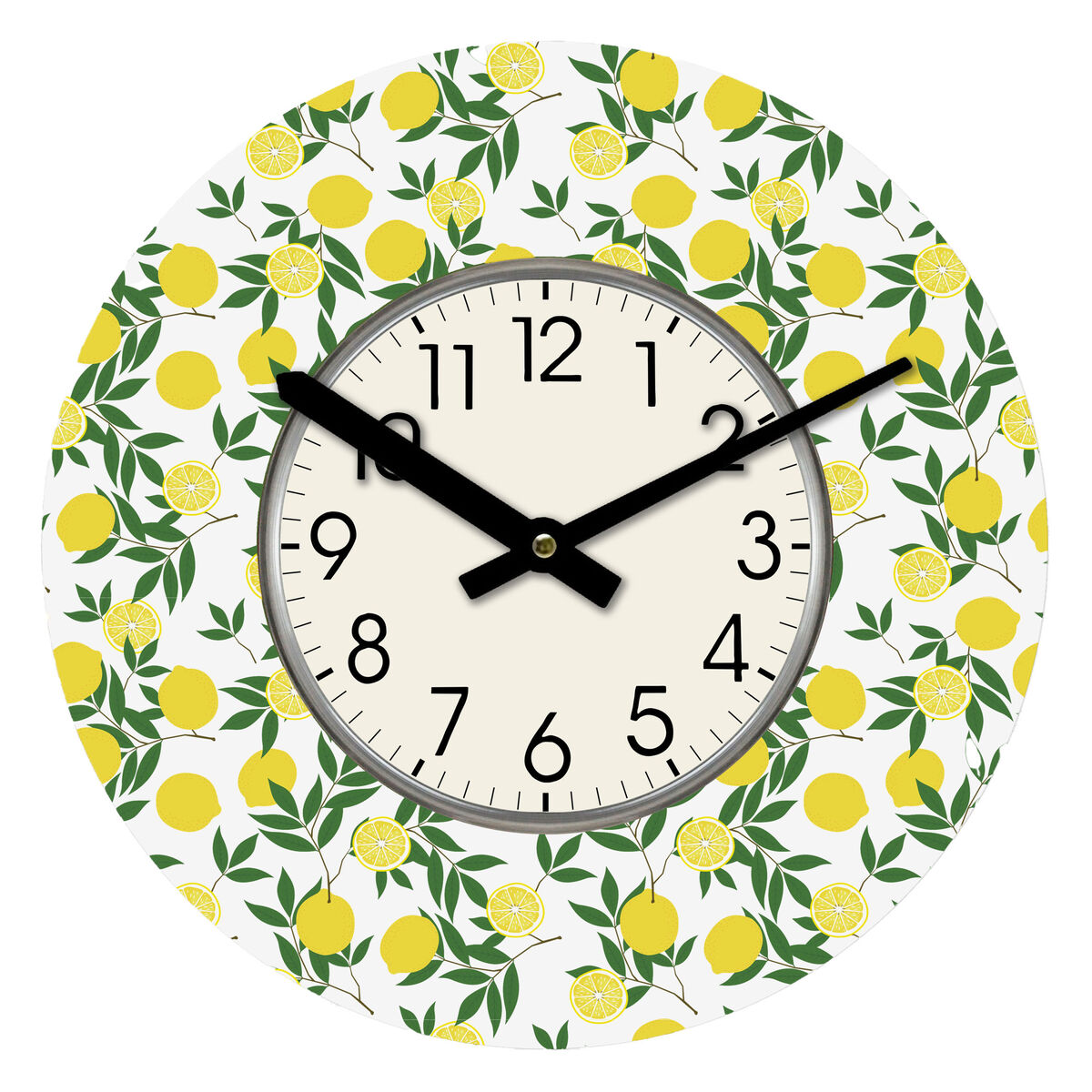 Wall Clock Versa Wood Lemon 4 x 30 x 30 cm