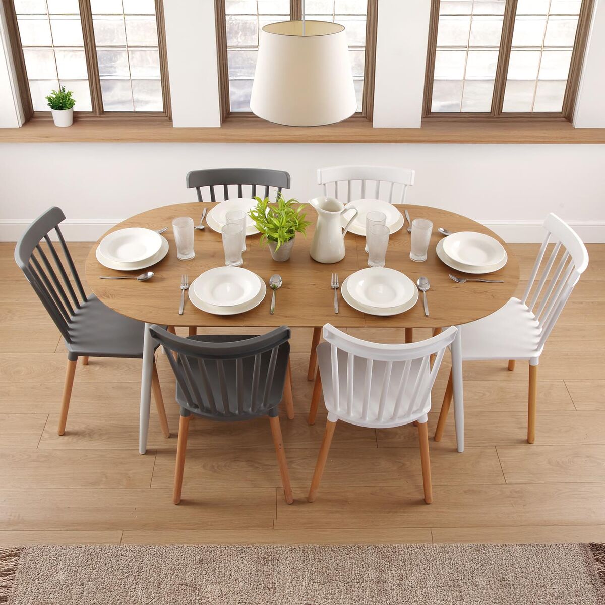 Dining Table Versa DOINYO  White Metal MDF Wood 80 x 75 x 160 cm