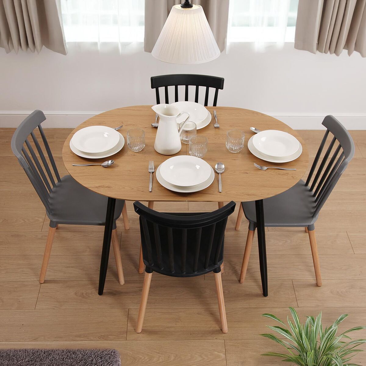 Dining Table Versa DOINYO  Black Metal MDF Wood 80 x 75 x 160 cm