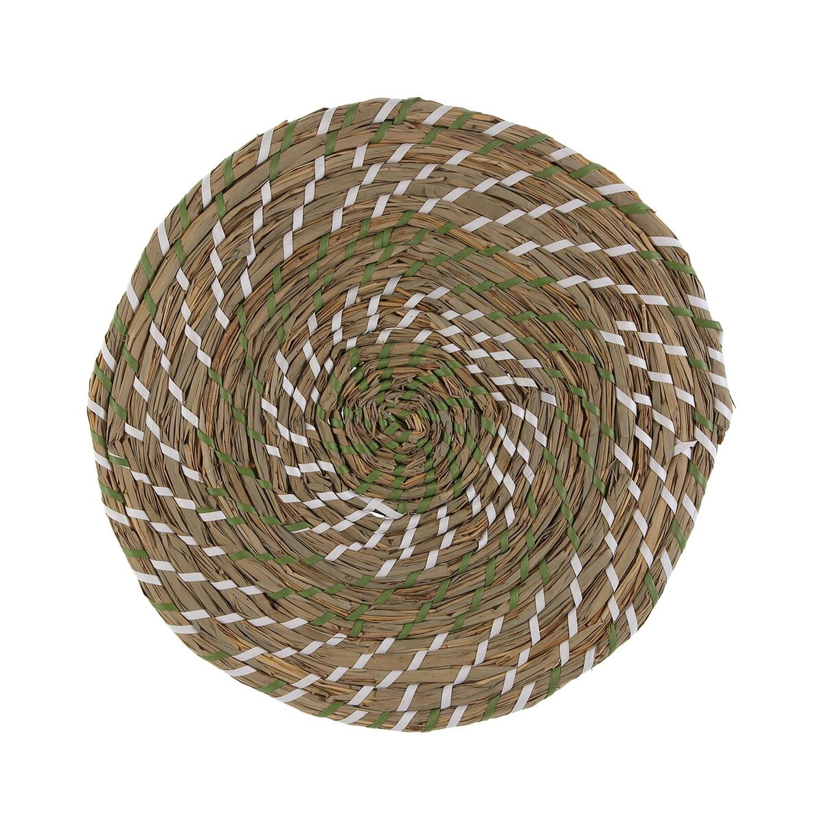 Table Mat Versa White Green Textile Water hyacinth 38 cm